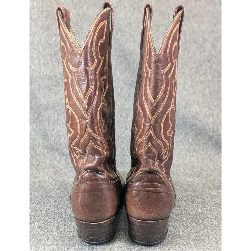 Vintage Dan Post 6851 Mens Brown Leather Cowboy Boots 8.5 D 80s-90s